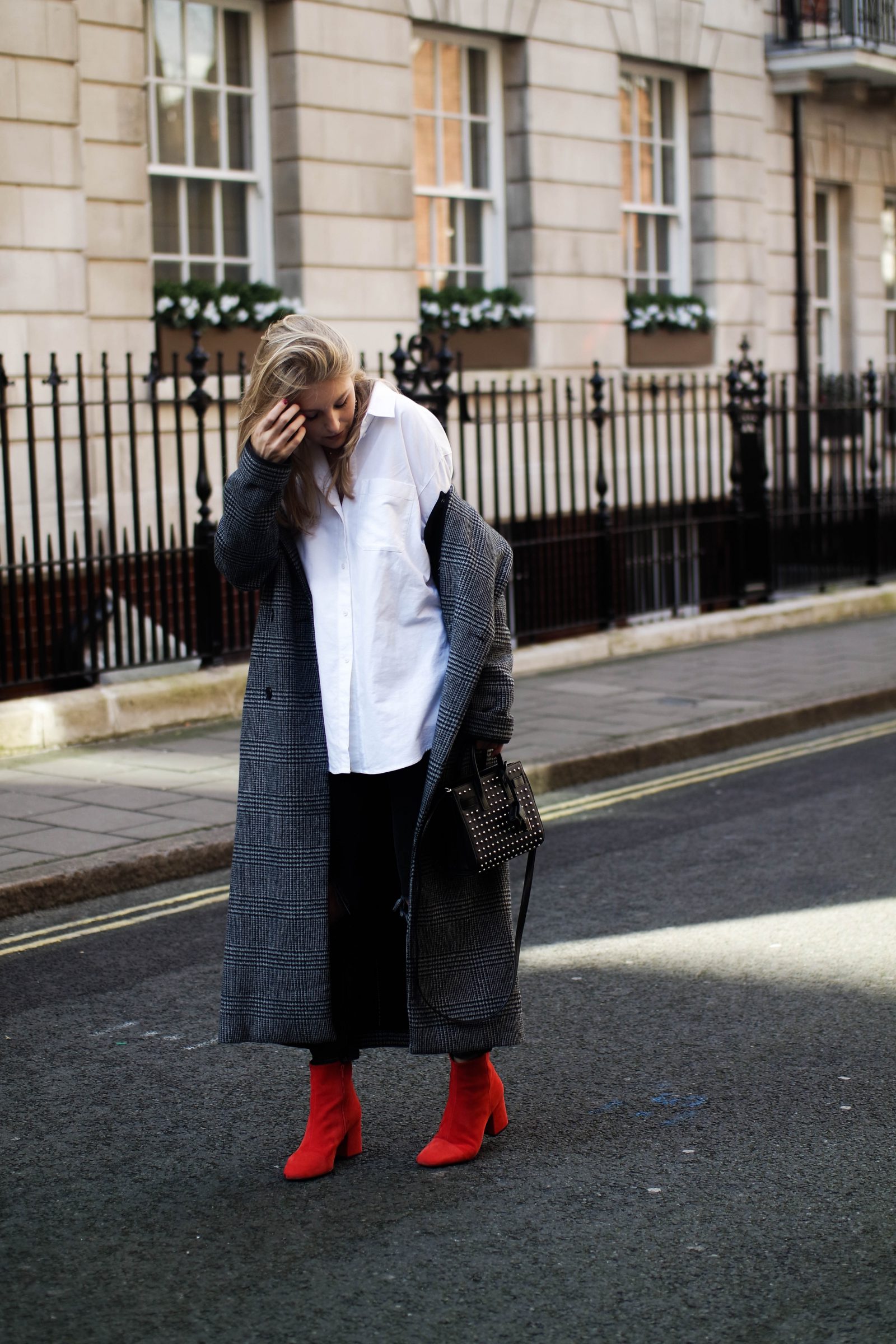 LFW Day 3 Keeping It Monochrome - Red Boots