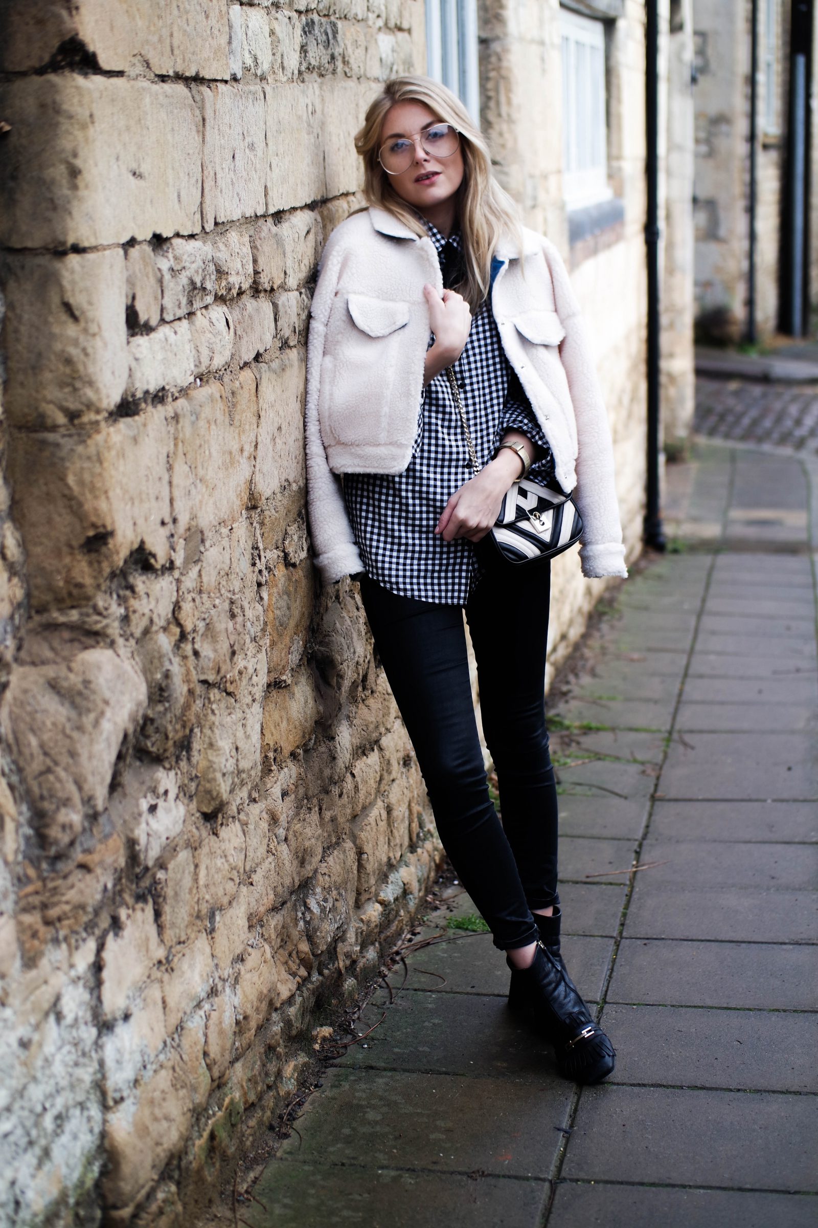 Monochrome 2 Ways With-Laura Ashley Gingham Shirt