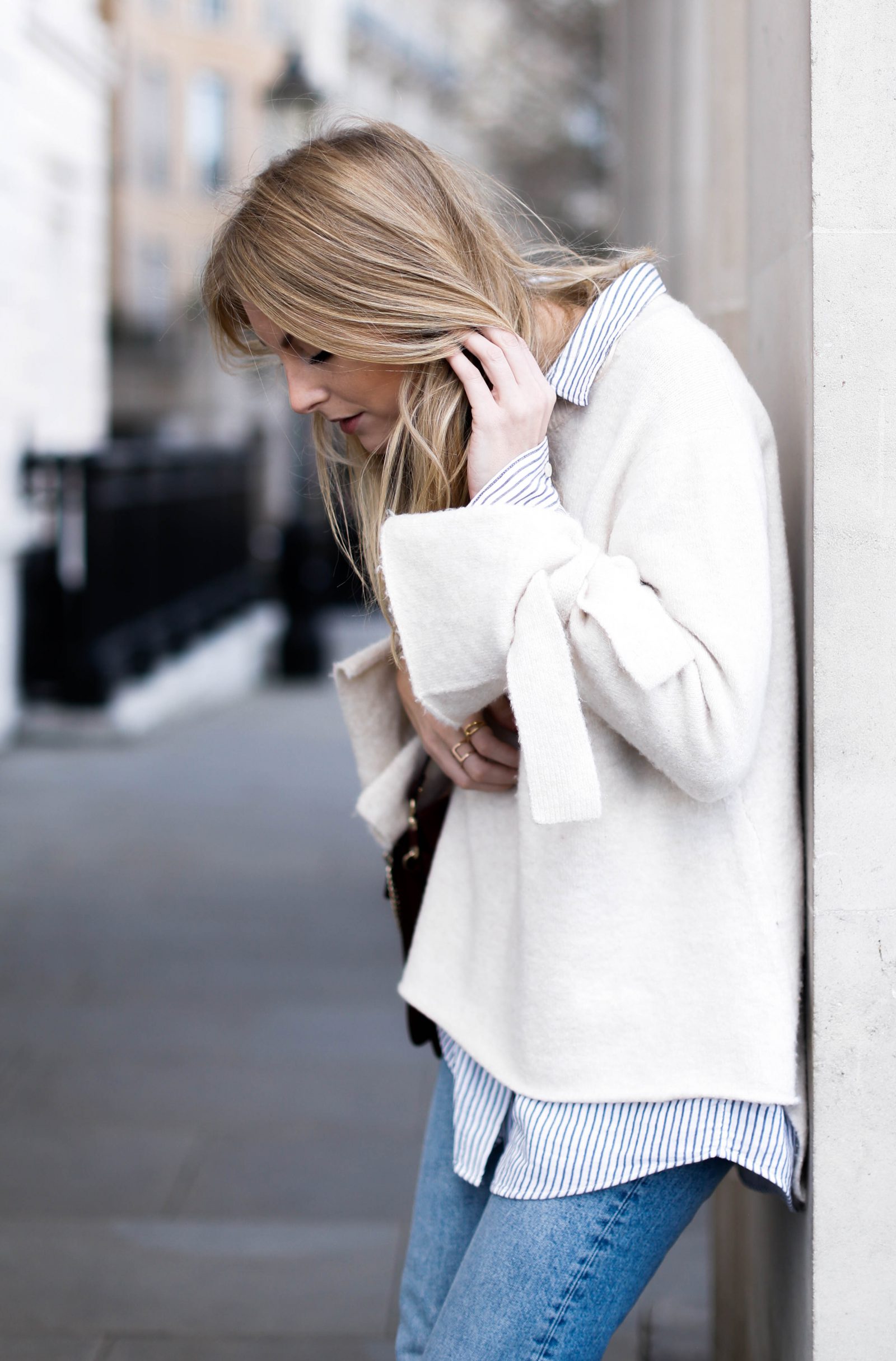 Aquazzura X Farfetch Collection - Cream Tie Sleeve Knit