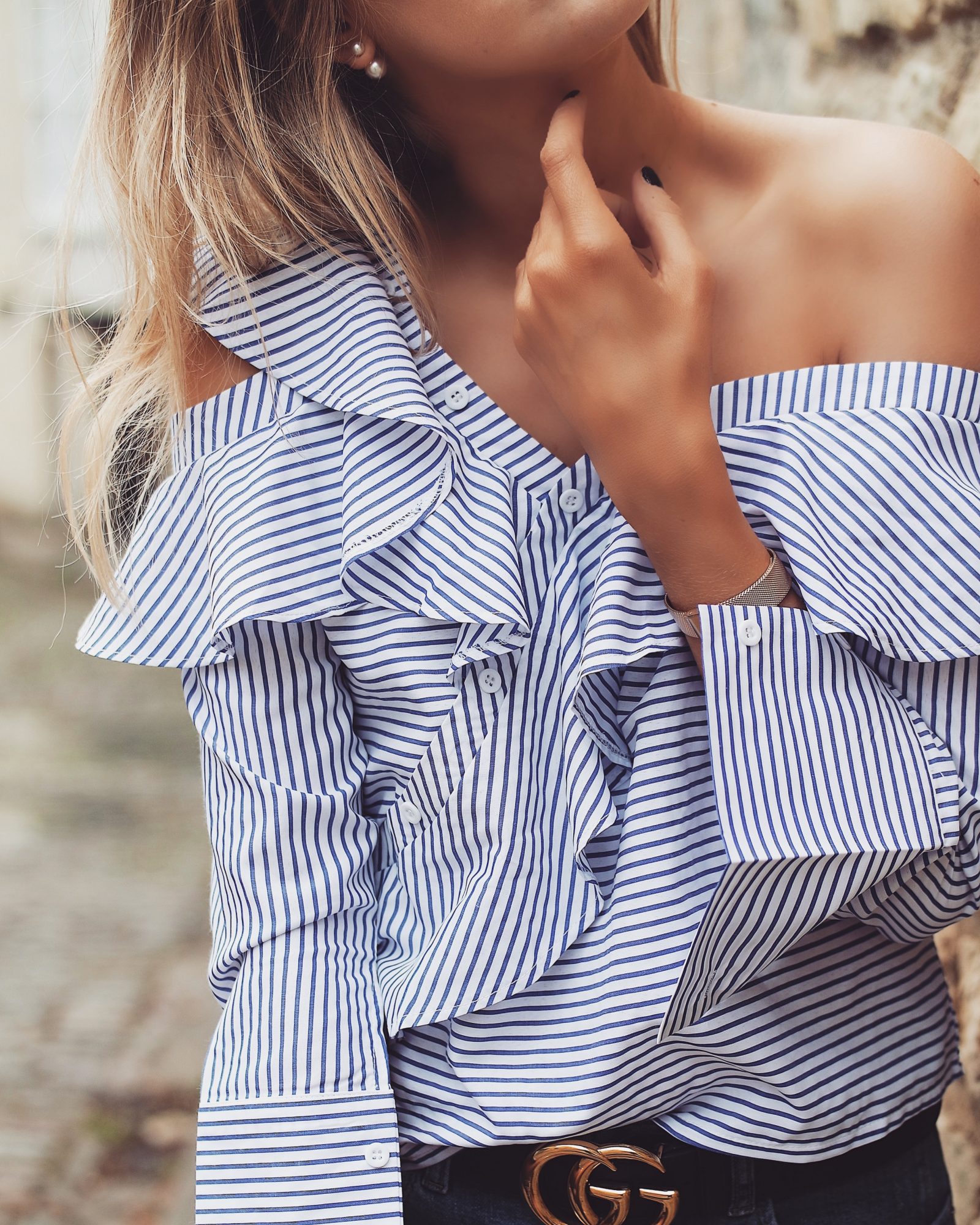 £15 Self Portrait Dupe - Ruffle Striped Top