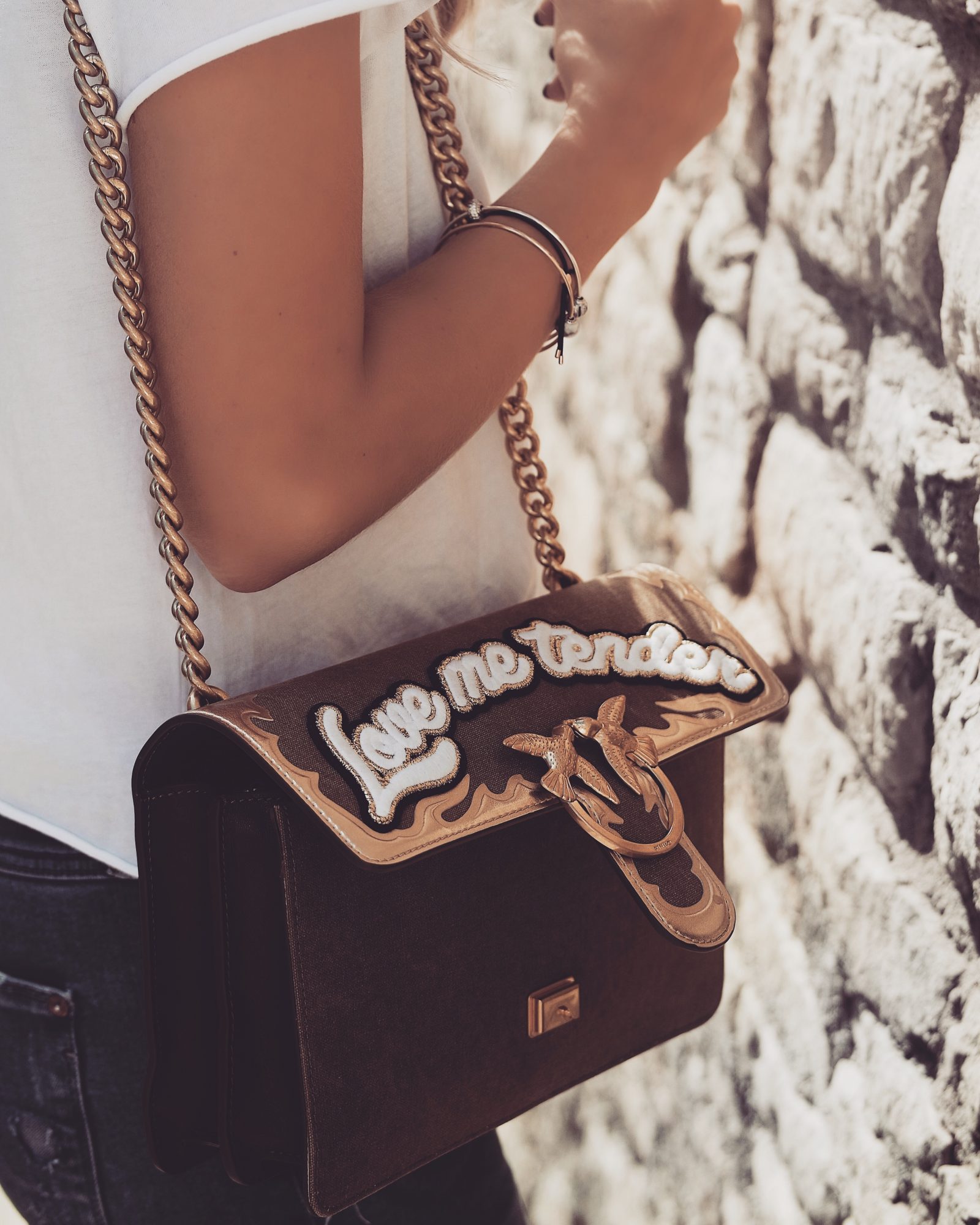 White Tee - Pinko Love Bag