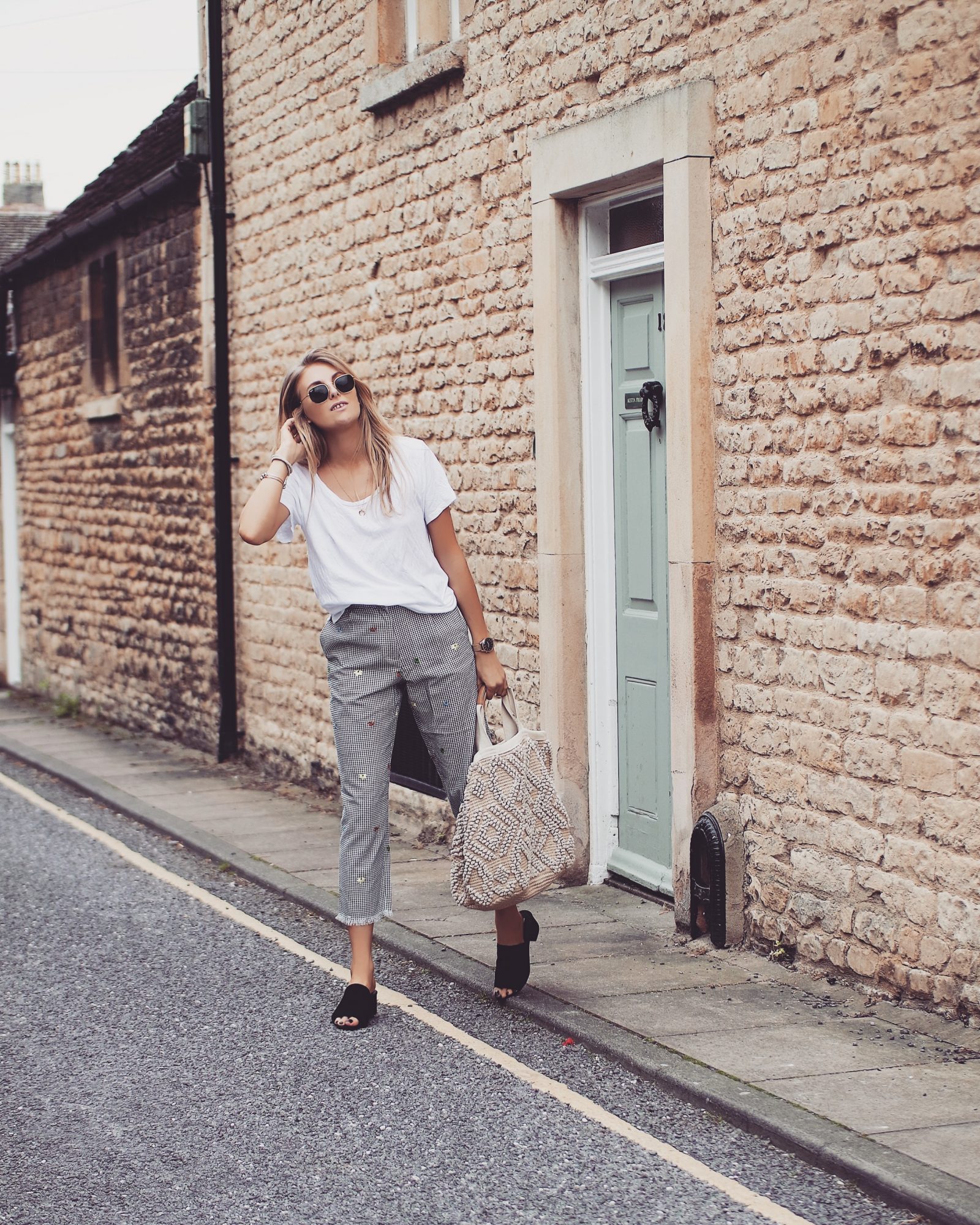 Topshop Gingham Trousers - Non Denim Bottoms - Street Style