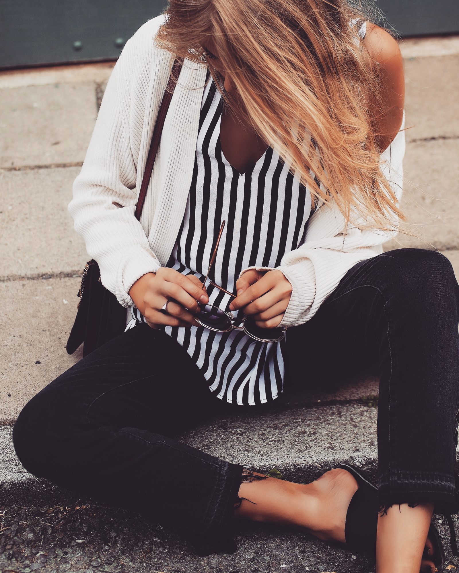 Monochrome Summer Outfit - Monochrome Striped Cami