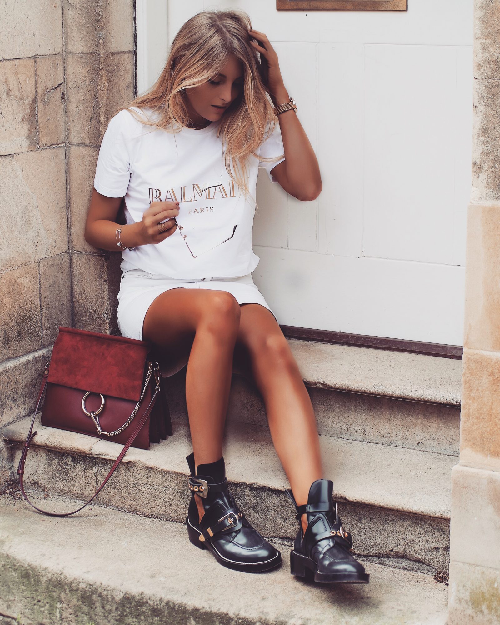 The Designer Slogan Tee - Chloe Medium Faye Burgundy