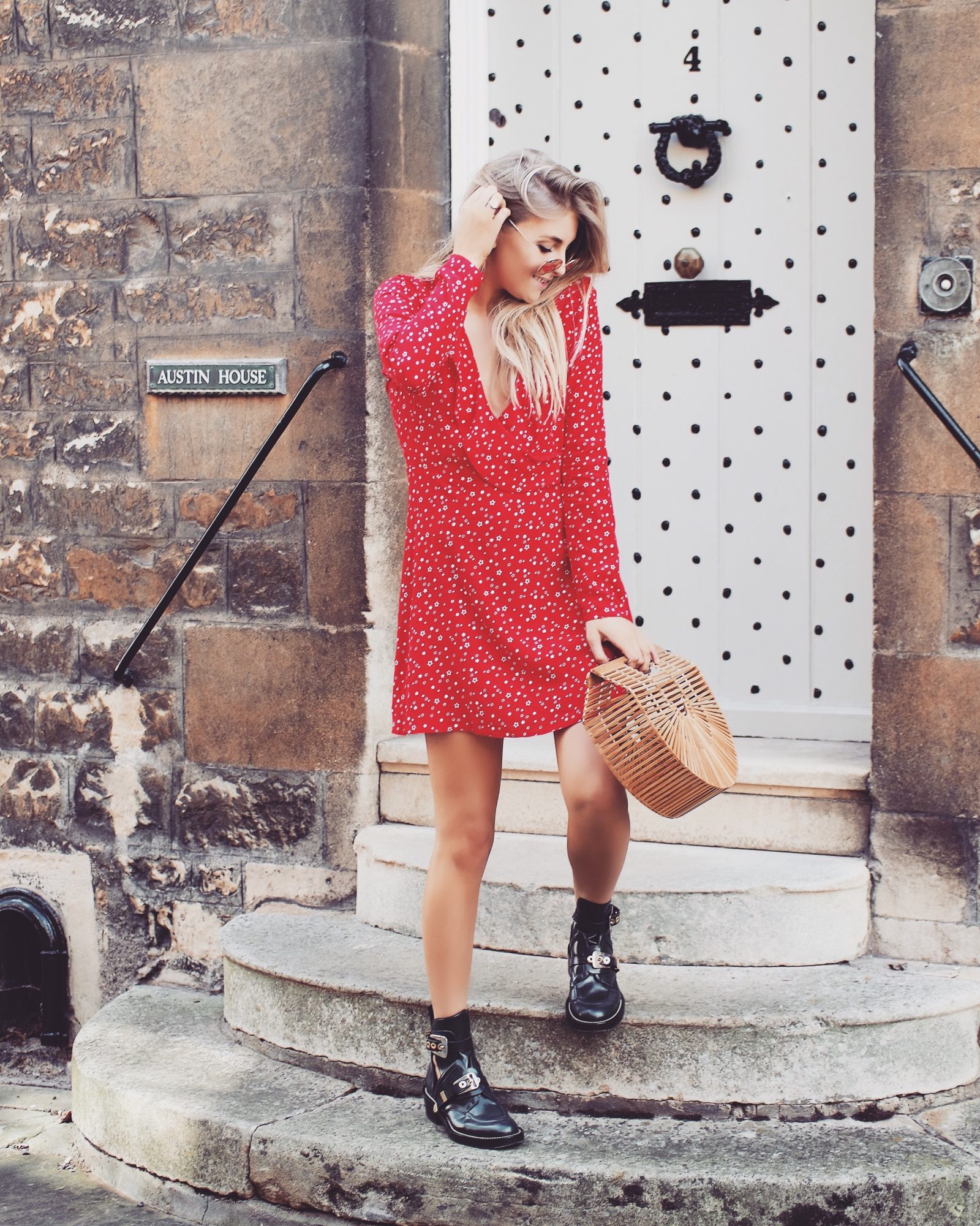 Little Red Dress - Missguided Star Print Dress