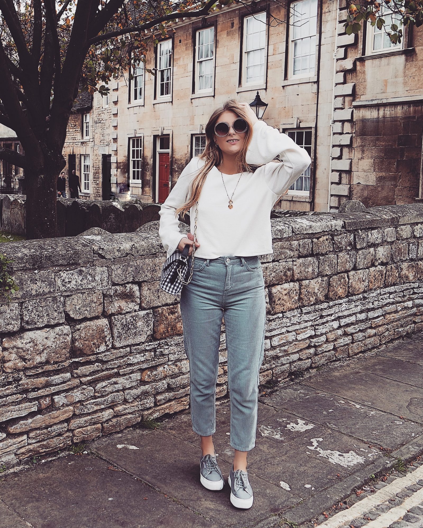 Blue Corduroy Trousers - Fall Outfit Inspiration 