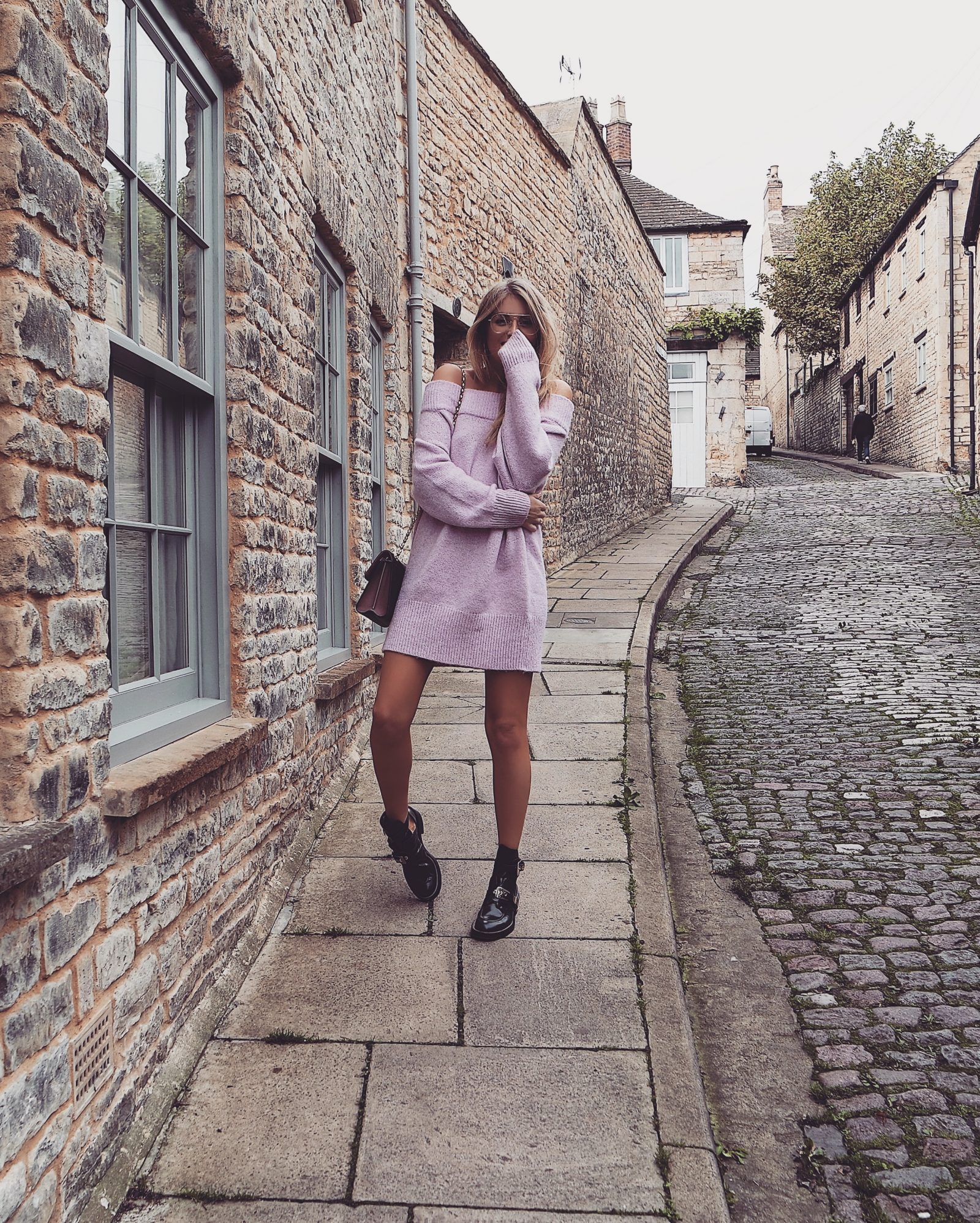 Pink Jumper Dress - Street Style