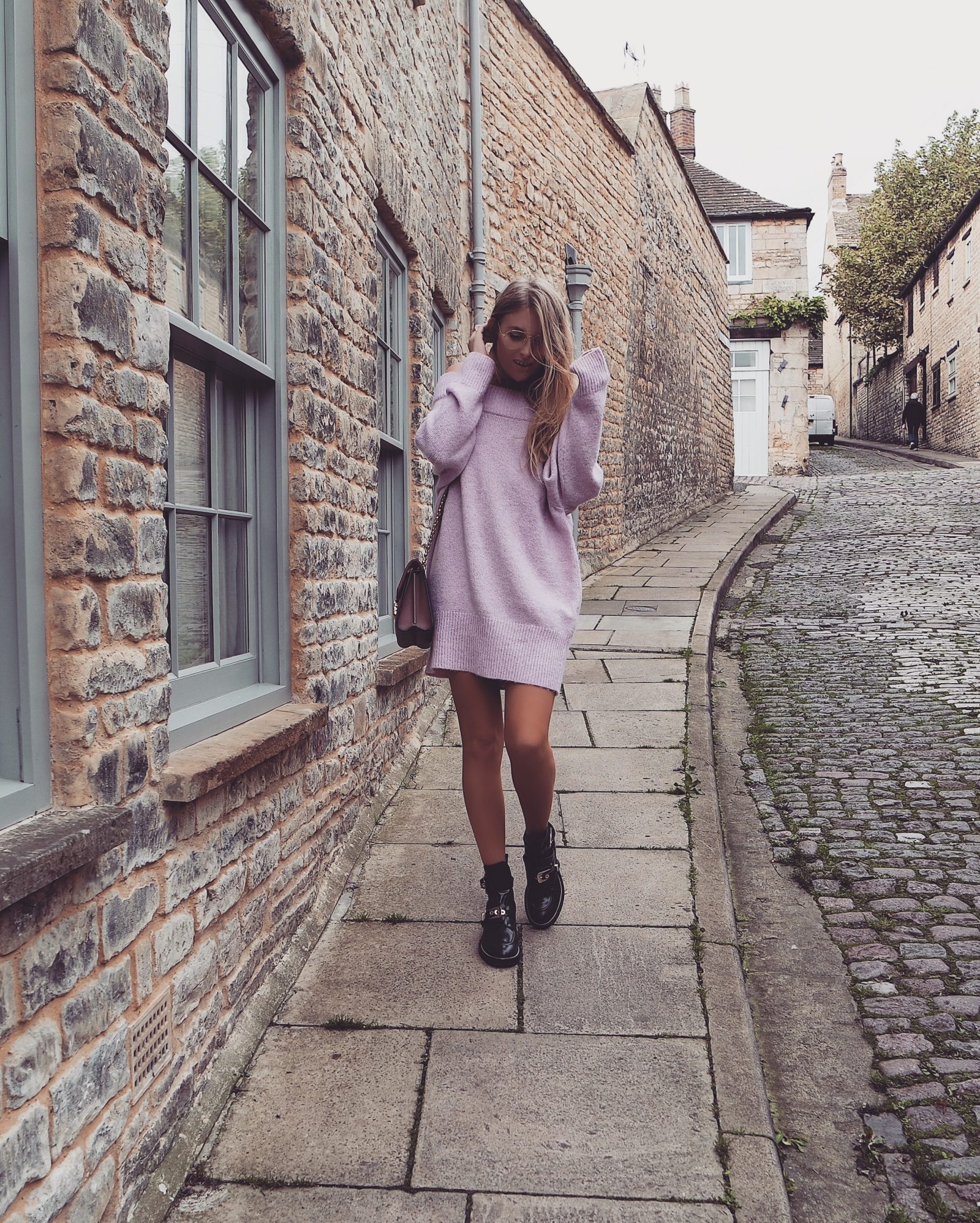 Pink Knitted Jumper Dress 