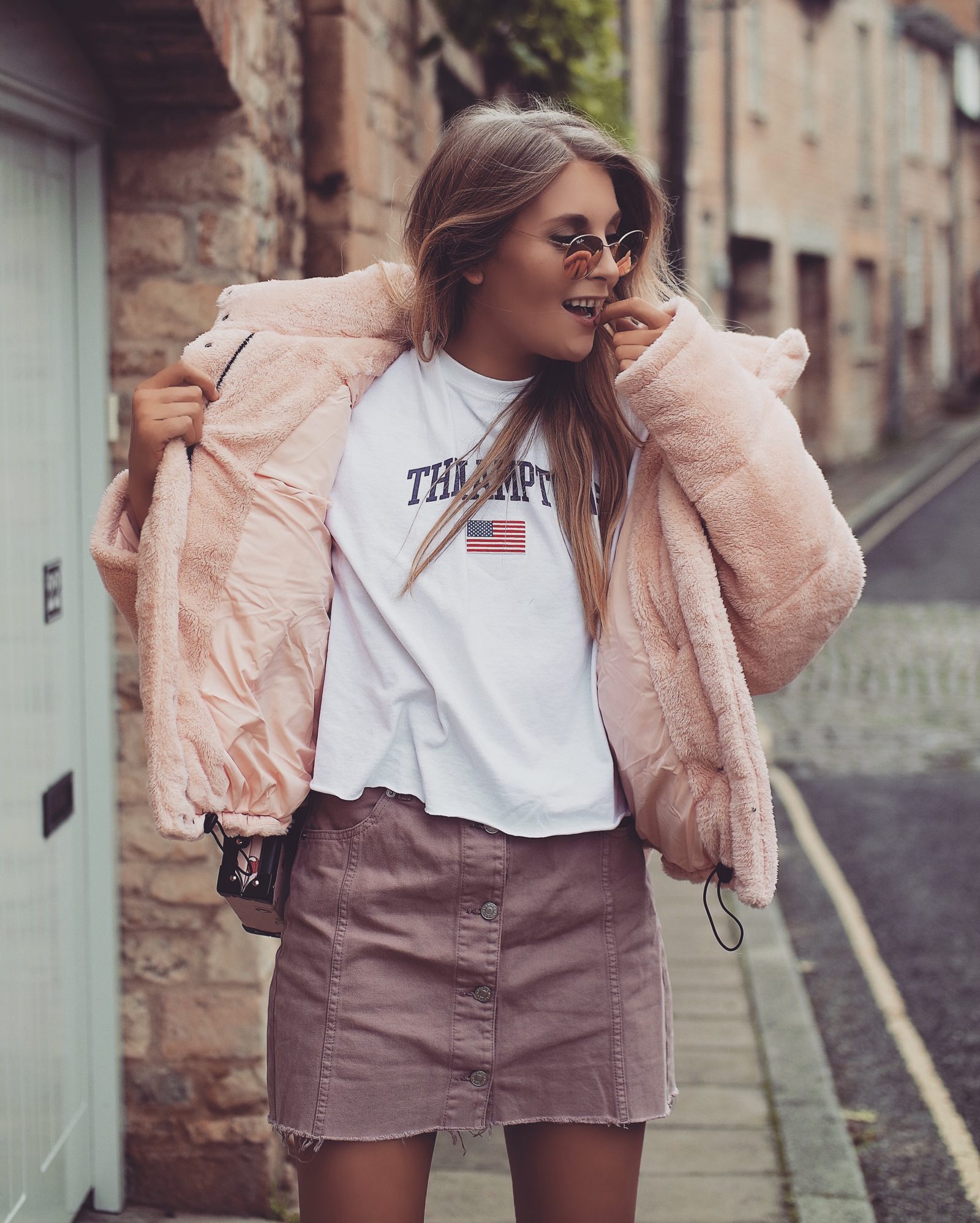Teddy Puffa Jacket - Pink Outfit 