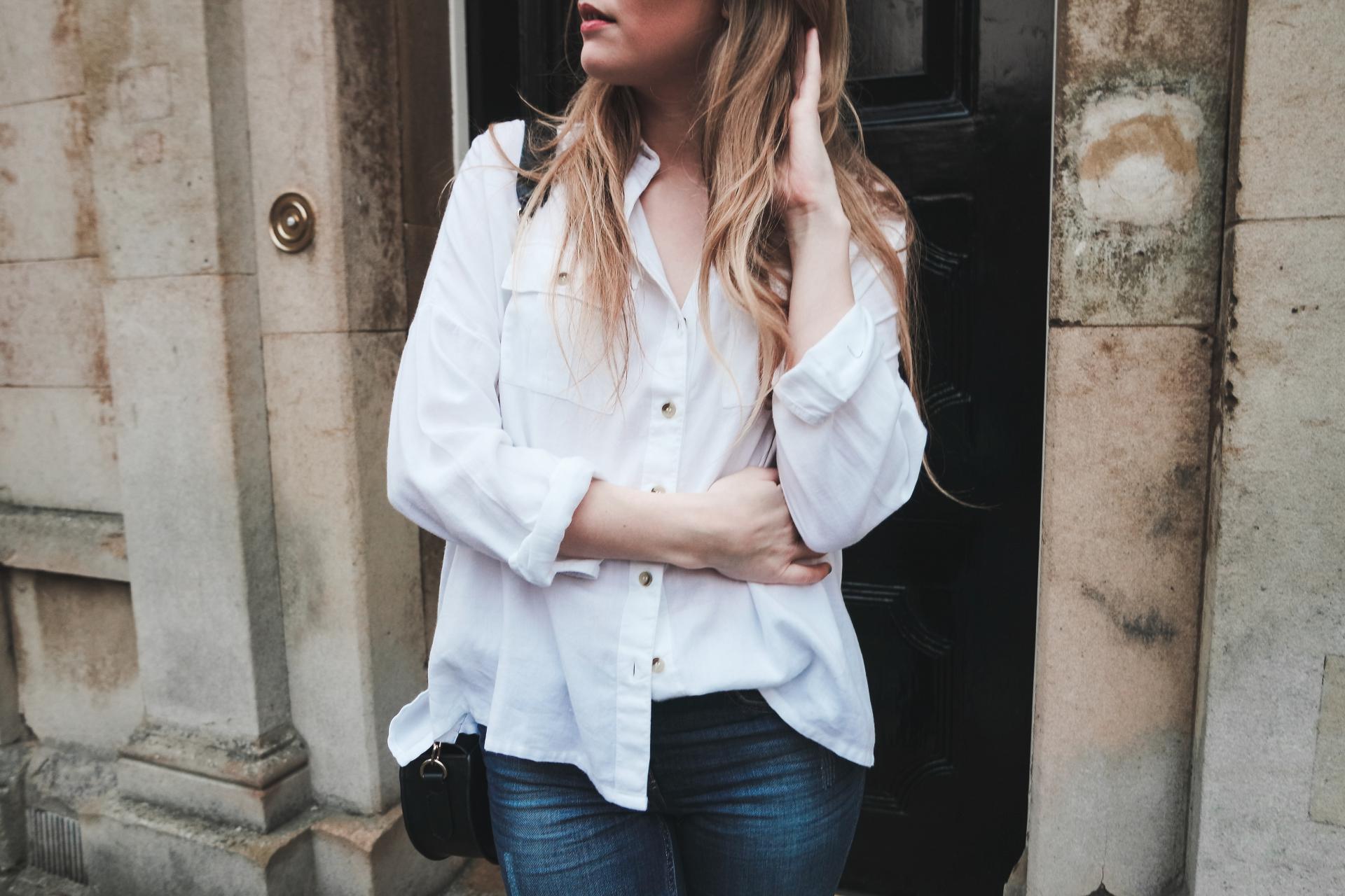 Blue Jeans, White Shirt Outfit
