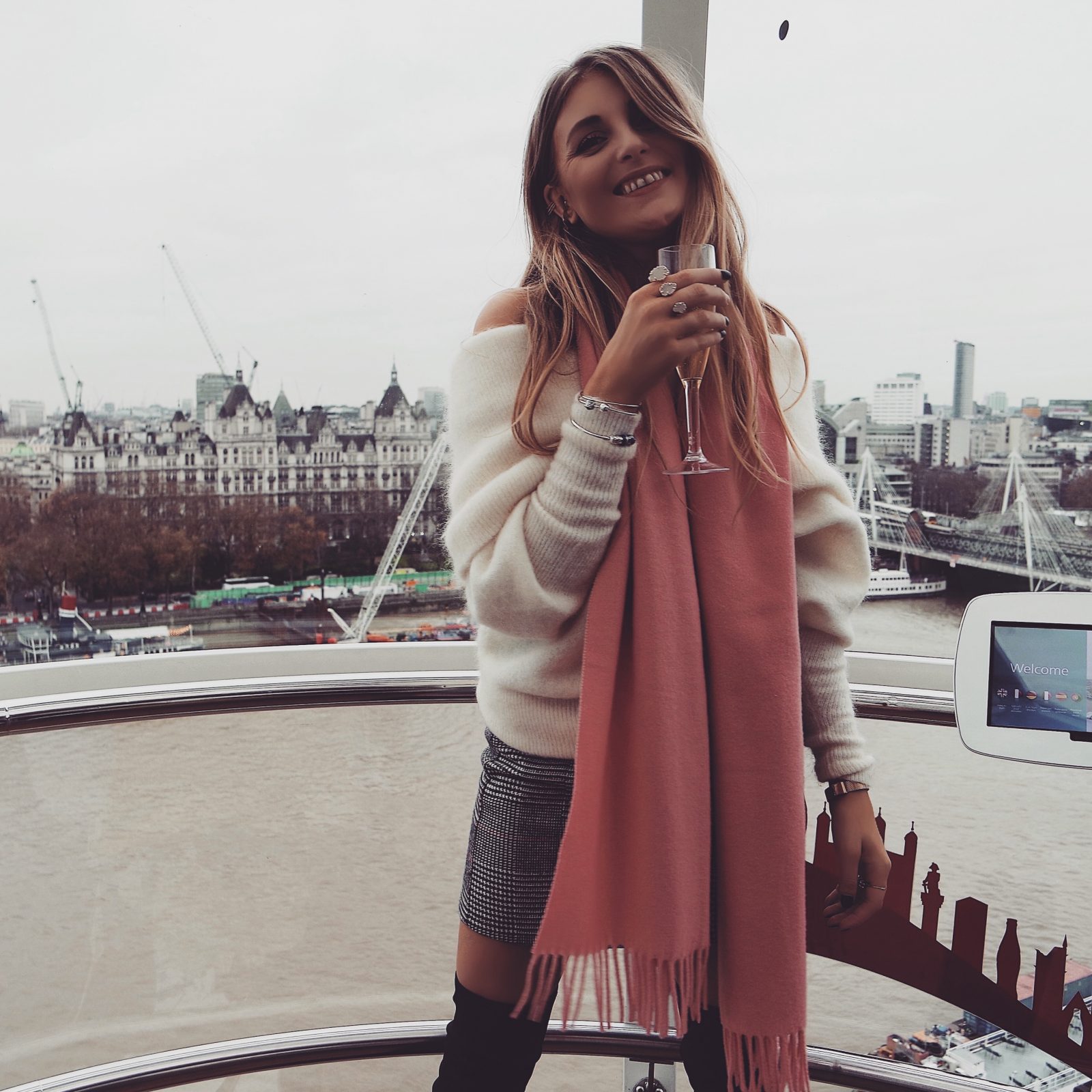 Pink Acne Scarf - London Eye
