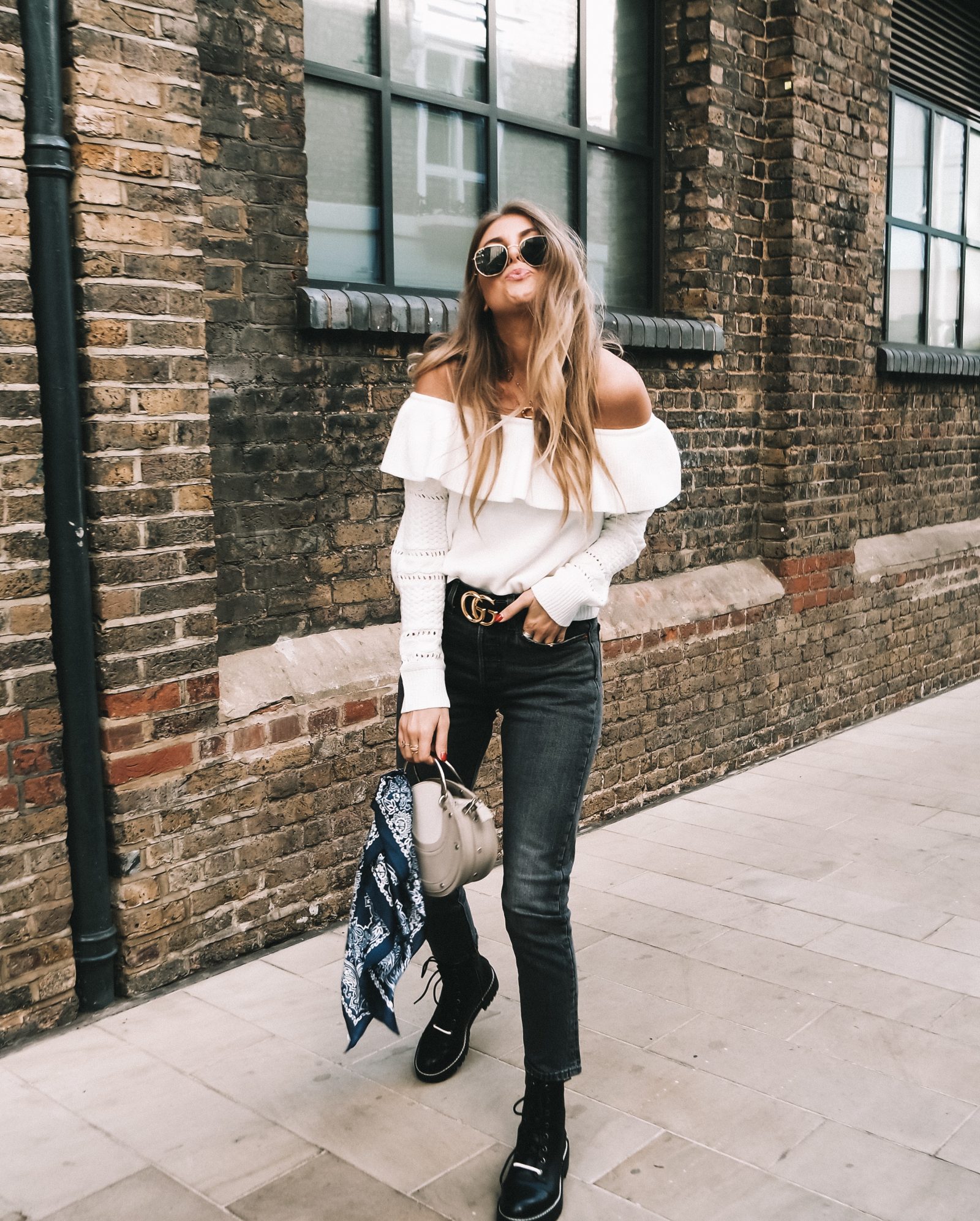 Moving To London - Lulus Outfit - Off Shoulder Knit - Sinead Crowe