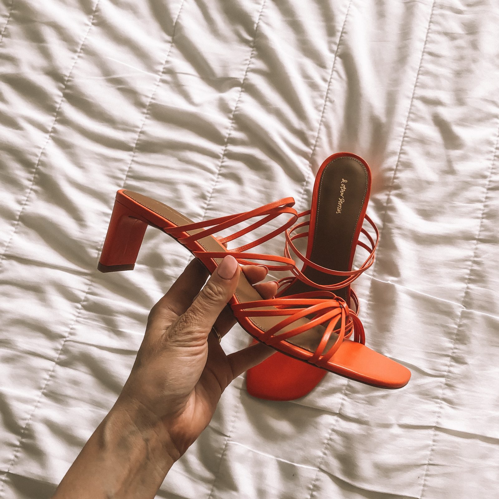 Flatlay, & Other Stories Red Strappy Heeled Sandals - Minimal sandals