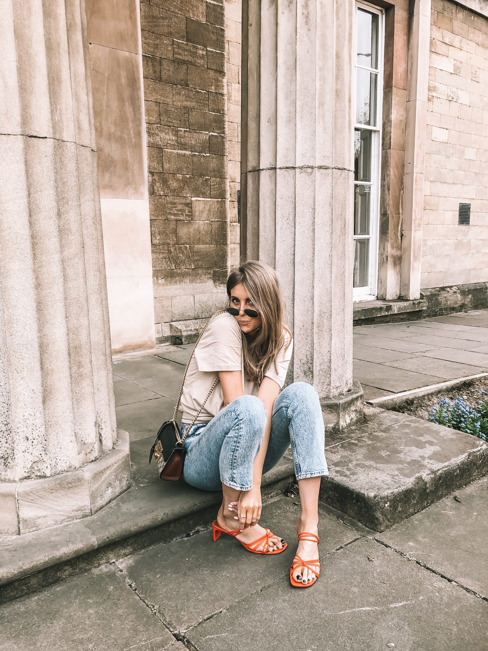 ways to wear the minimal sandals in spring. & Other stories red strappy sandals