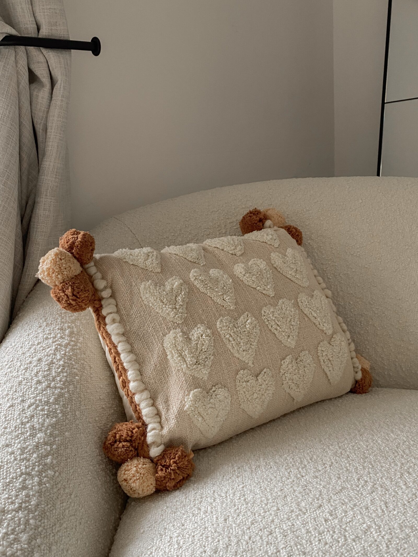 Baby Girl Nursery Decor - Pink Boucle Cushion